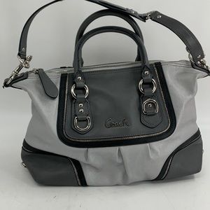 Coach Vintage Womens E1294-17455 Gray Purse Handbag Pink Interior Script EUC